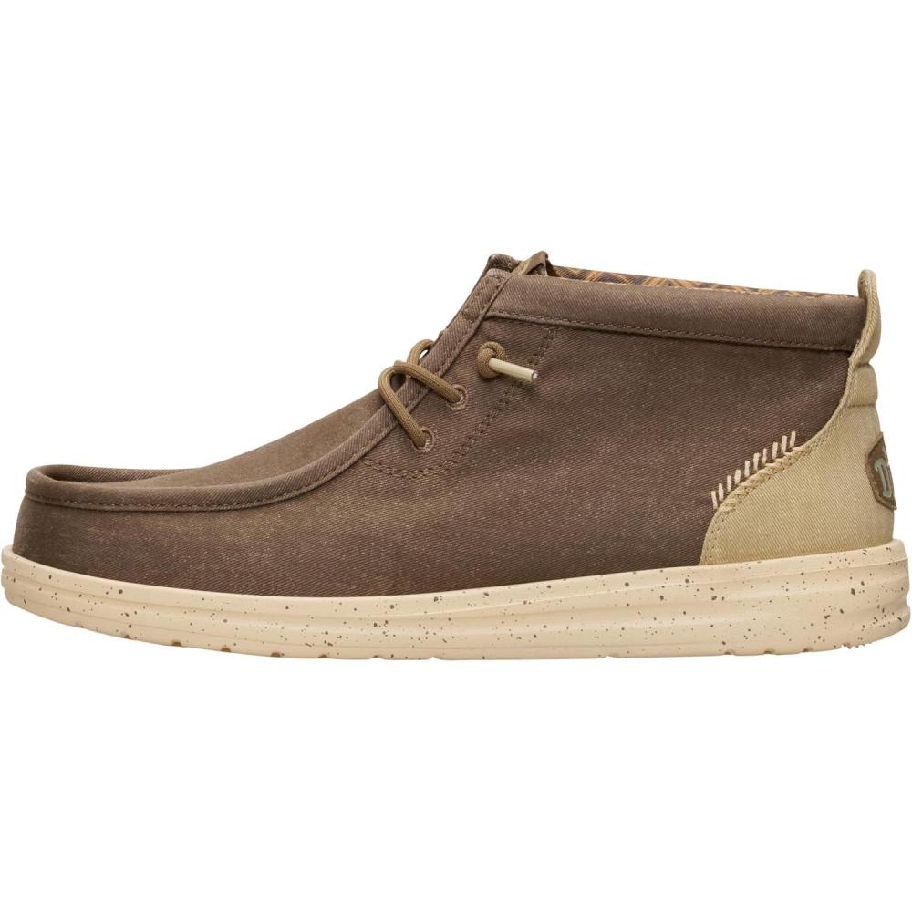 image:imageHEYDUDE Mens Wally Mid Gripr Stretch CanvasTeak BrownMulti