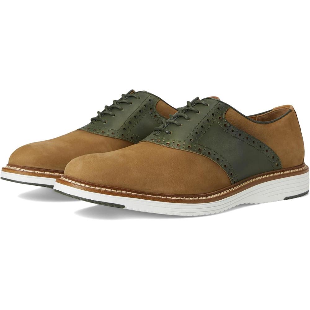 image:imageJohnston amp Murphy Mens Upton Saddle LaceUp Oxford ShoeSnuff NubuckOlive Full Grain