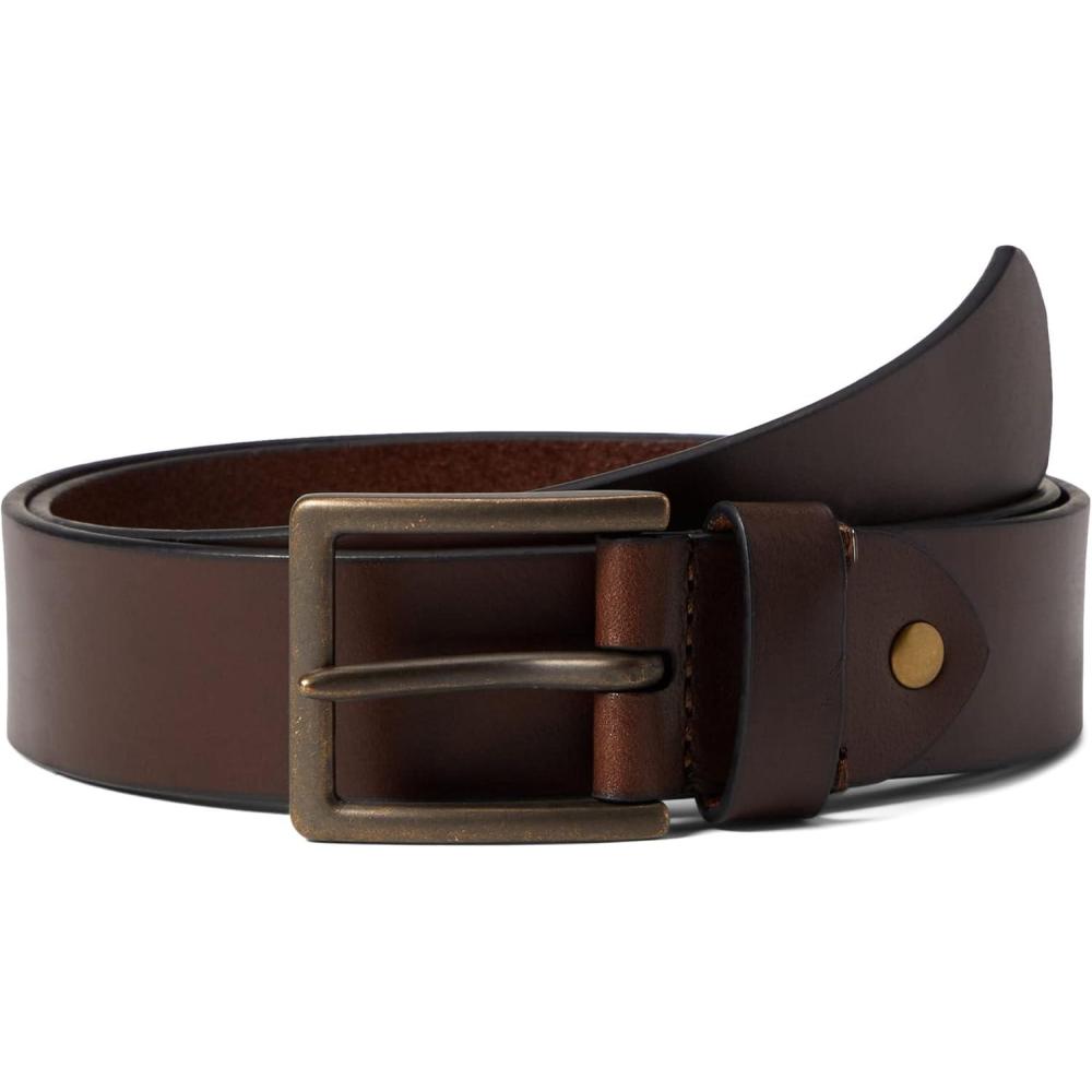 image:imageJohnston amp Murphy Rivet Belt Belts for Men Silvertone Singleprong Brass Buckle Genuine Leather Dark Brown 36 One Size