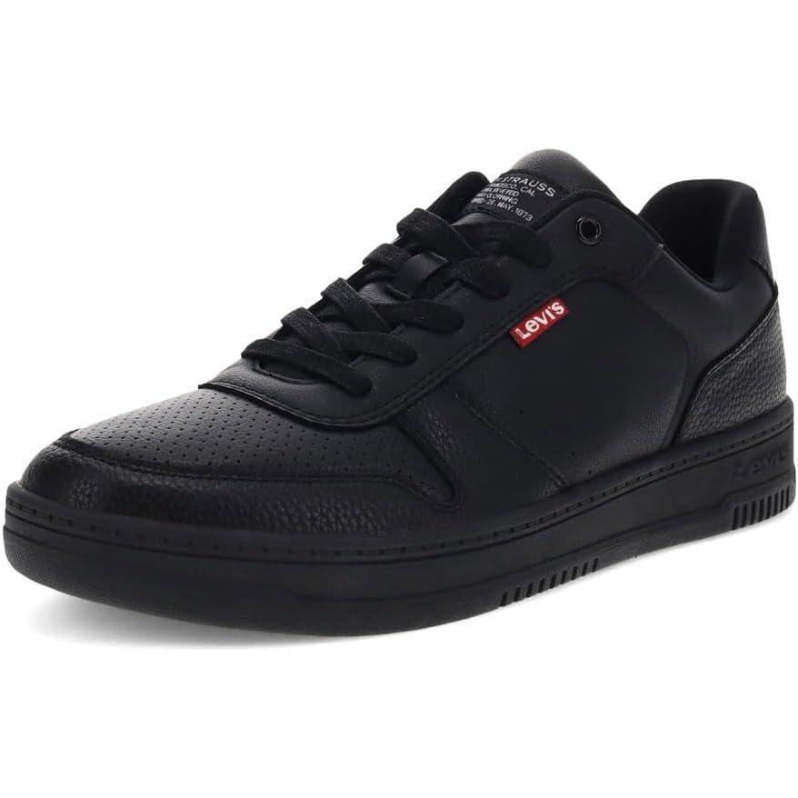 image:imageLevis Mens Drive Lo Synthetic Leather Casual Lace Up Sneaker ShoeBlack Monochrome