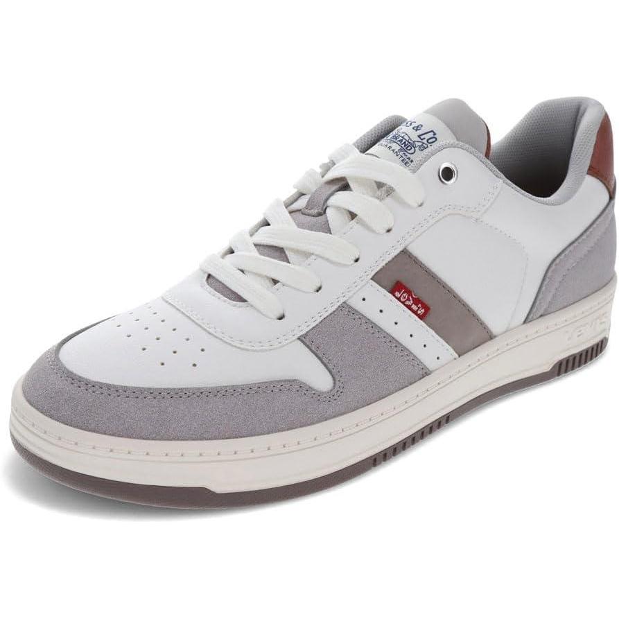 image:imageLevis Mens Drive Lo Synthetic Leather Casual Lace Up Sneaker ShoeWhiteCappuccinoMocha