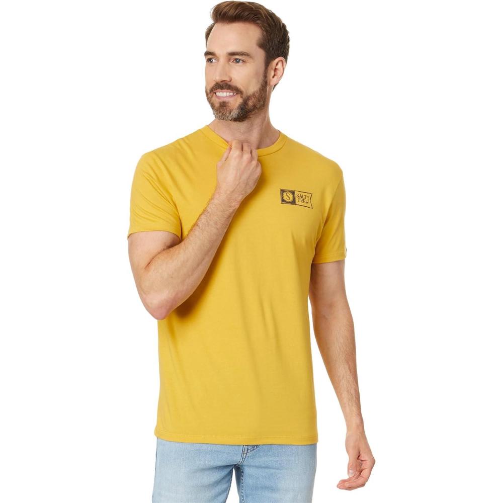 image:imageSalty Crew Mens Sketchy Alpha Premium Short Sleeve Tee Mustard Large