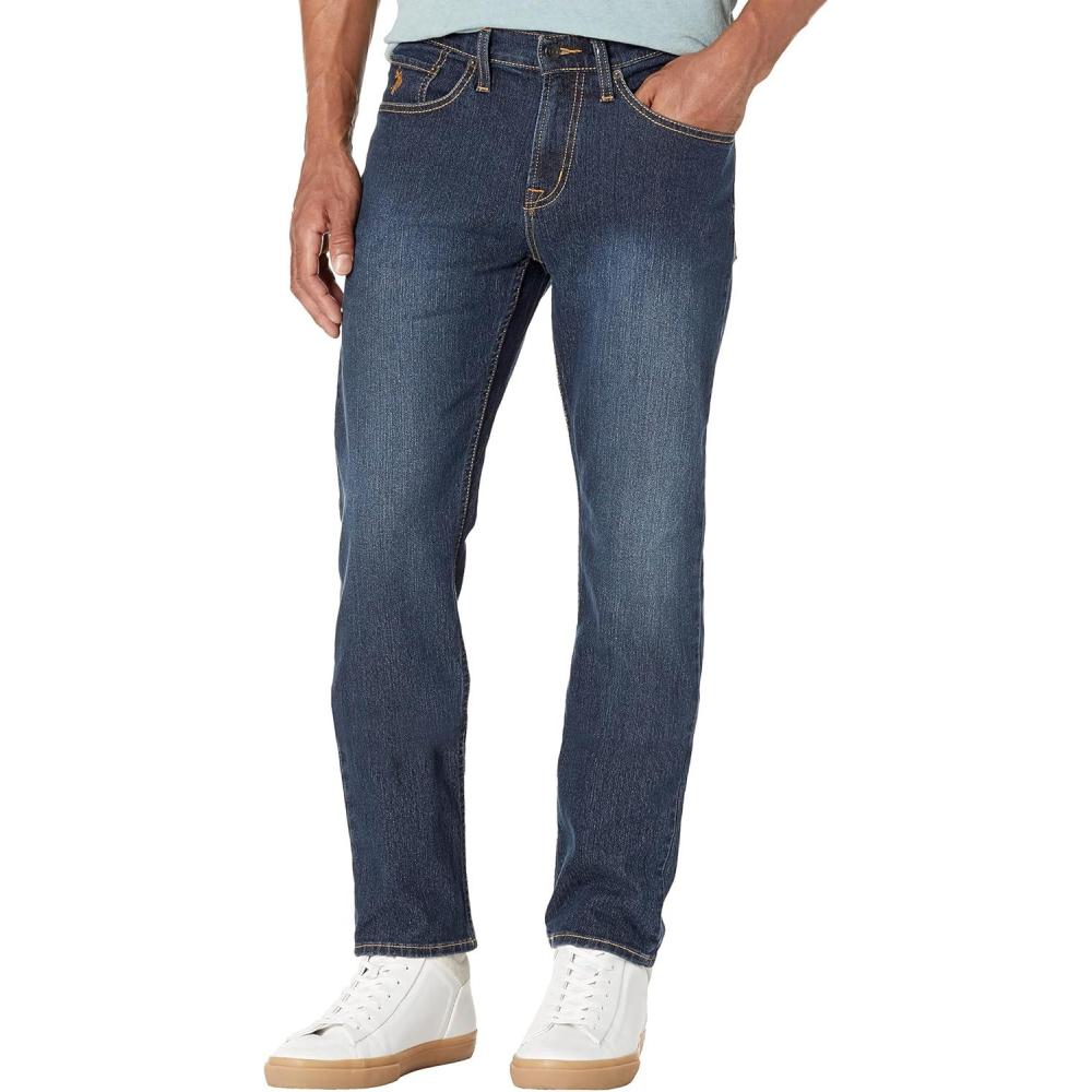 image:imageUS Polo Assn Mens 5 Pocket Slim Straight DenimStretch Dark Enzyme