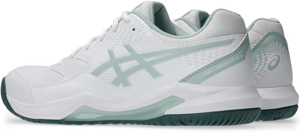 image:imageAsics Mens GelDedicate 8 Tennis ShoesWhiteCold Moss