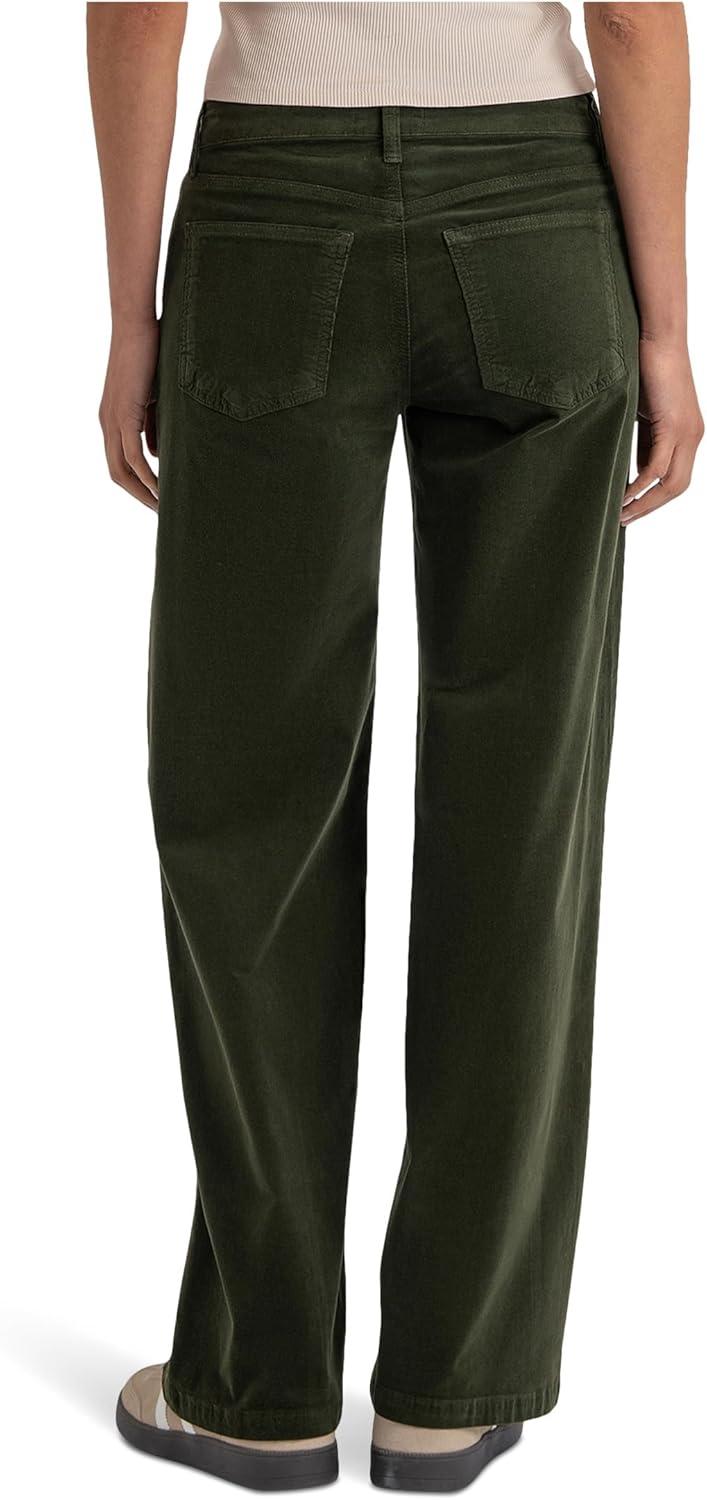 image:imageKUT from The Kloth Womens Jean HighRise Wide Leg Clean HemLeafy Green