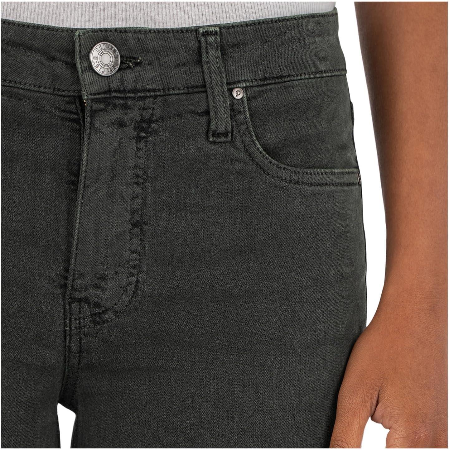 image:imageKUT from the Kloth Kelsey HighRise Fab Ab Ankle Flarenset LegPewter Green