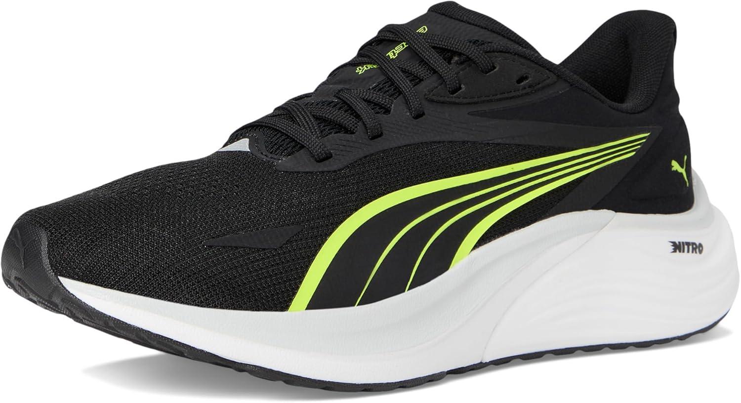 image:imagePuma Mens Electrify Nitro 4 Running ShoesPuma BlackYellow AlertFeather Gray
