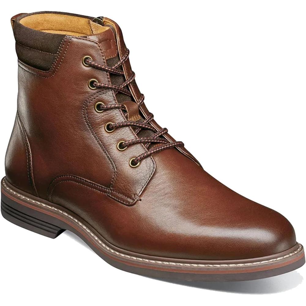 image:imageFlorsheim mens Norwalk Plain Toe Laceup BootCognac Smooth Leather