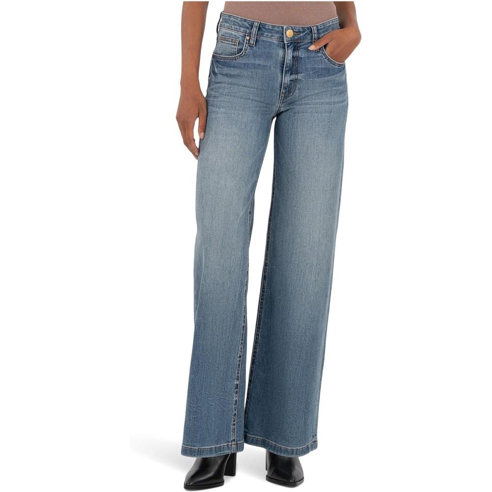 image:imageKUT from The Kloth Womens Jean HighRise Wide Leg Clean HemAblaze