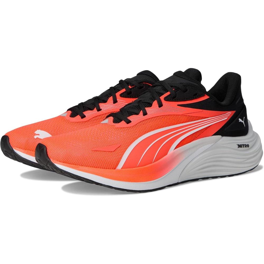 image:imagePuma Mens Electrify Nitro 4 Running ShoesGlowing RedPuma WhiteFeather Gray