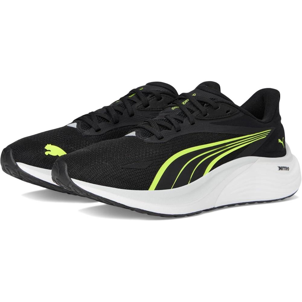 image:imagePuma Mens Electrify Nitro 4 Running ShoesPuma BlackYellow AlertFeather Gray