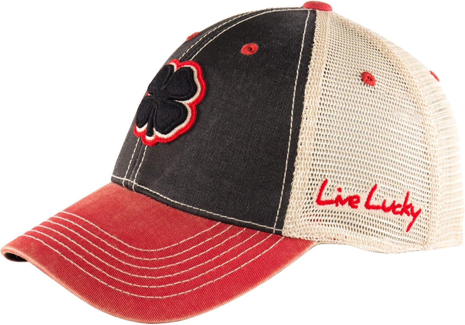 image:imageBlack Clover TwoTone Vintage 4 Adjustable HatBlack CloverRed TrimBlackTan