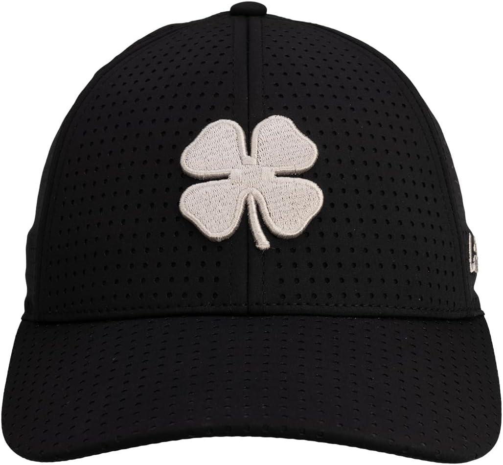 image:imageBlack Clover Unisex Standard Perf Fitted Golf HatBlack Perforated Hat3d Silver Clover