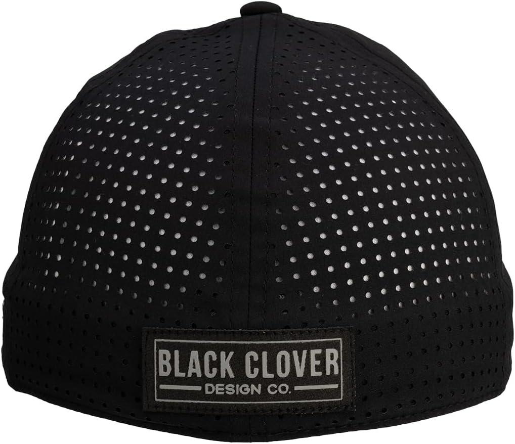 image:imageBlack Clover Unisex Standard Perf Fitted Golf HatBlack Perforated Hat3d Silver Clover