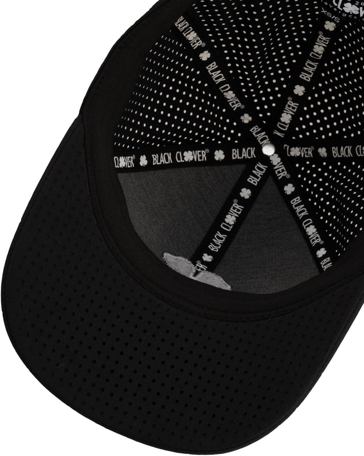 image:imageBlack Clover Unisex Standard Perf Fitted Golf HatBlack Perforated Hat3d Silver Clover