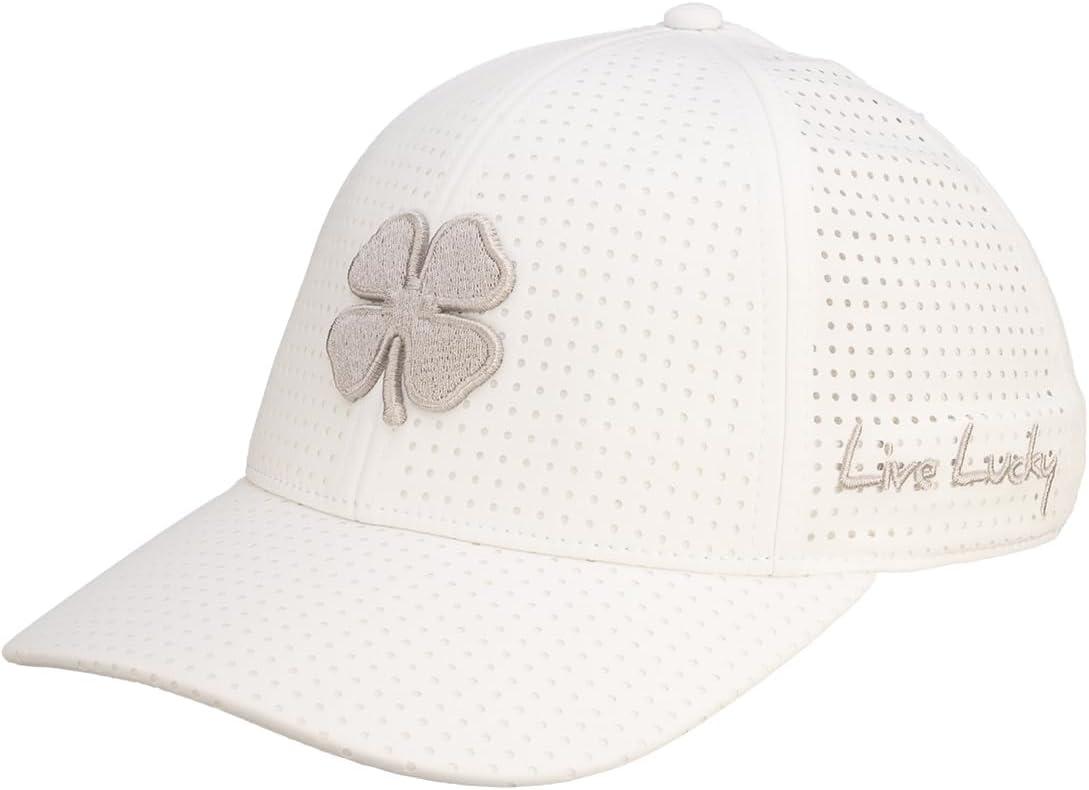 image:imageBlack Clover Unisex Standard Perf Fitted Golf HatWhite Perforated Hat3d Silver Clover