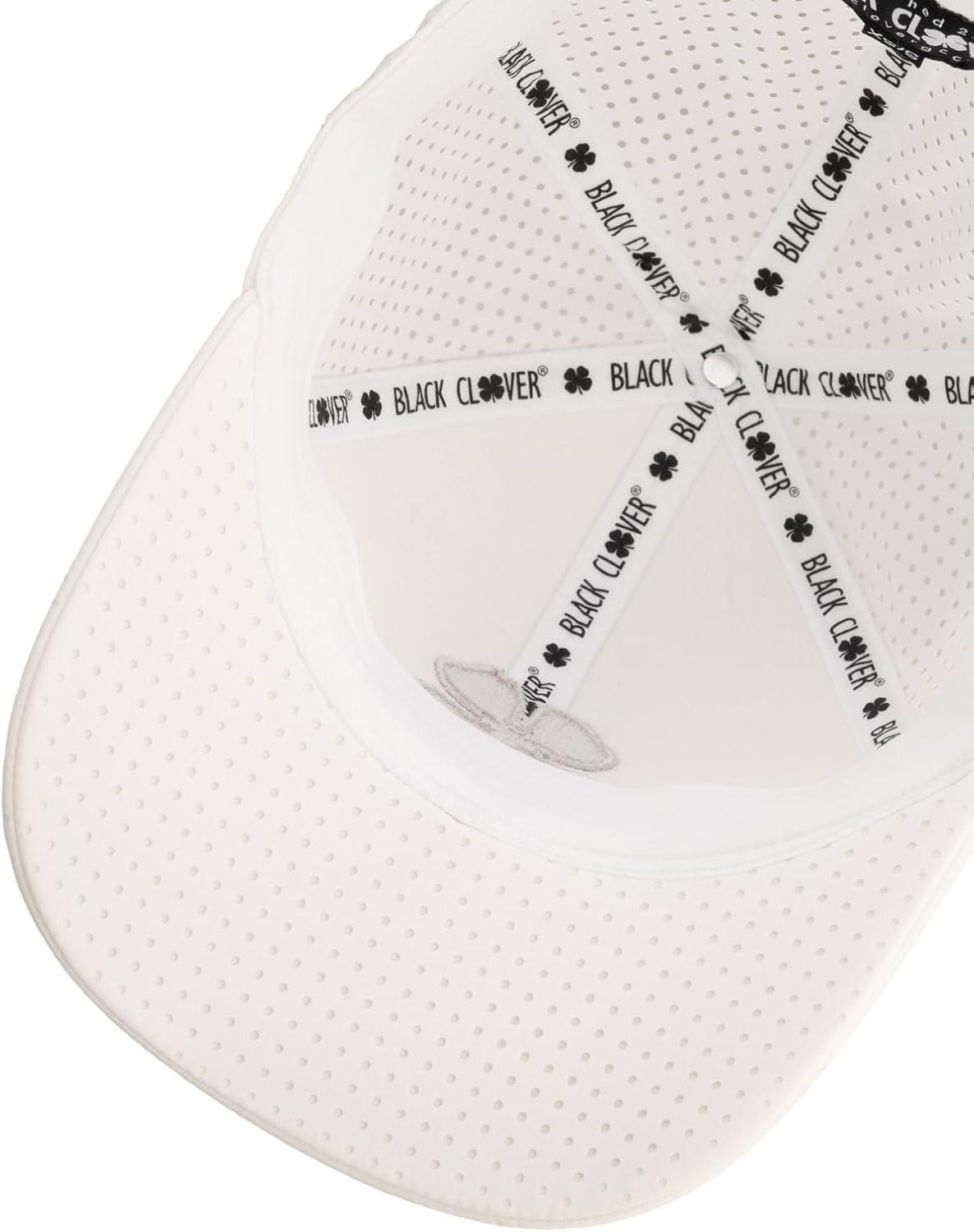 image:imageBlack Clover Unisex Standard Perf Fitted Golf HatWhite Perforated Hat3d Silver Clover