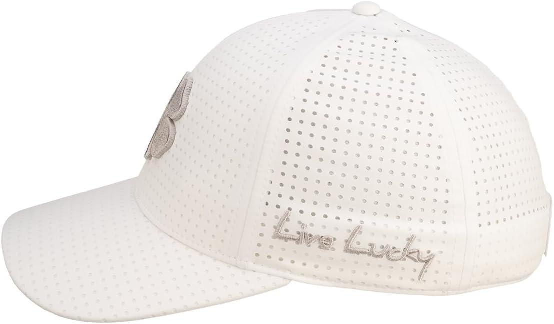 image:imageBlack Clover Unisex Standard Perf Fitted Golf HatWhite Perforated Hat3d Silver Clover