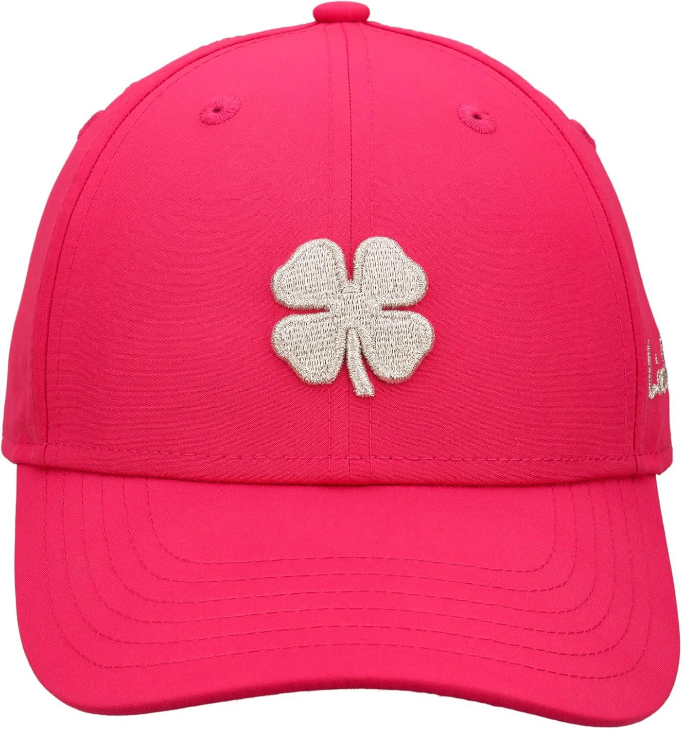 image:imageBlack Clover Womens Hollywood Adjustable Toggle Golf Baseball HatFuchsia Hat3d Gold Metallic Clover