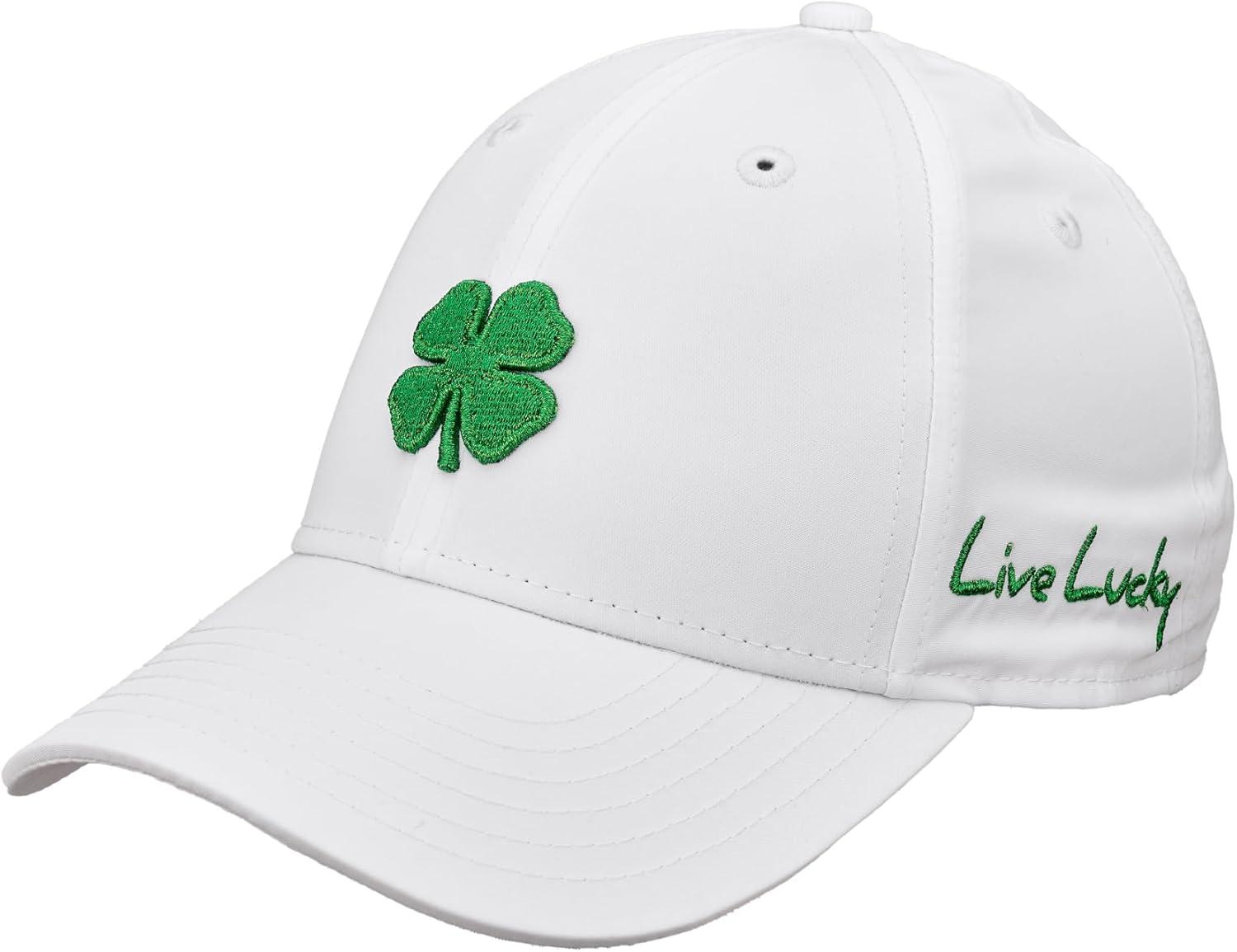image:imageBlack Clover Womens Hollywood Adjustable Toggle Golf Baseball HatWhite Hat3d Green Metallic Clover