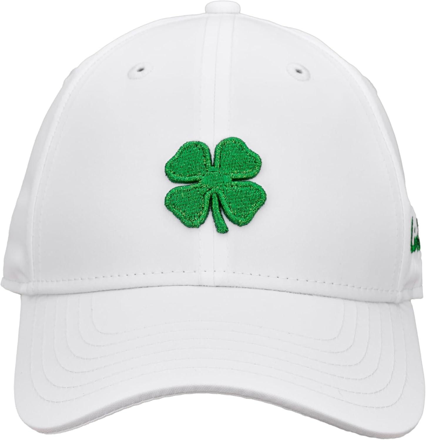 image:imageBlack Clover Womens Hollywood Adjustable Toggle Golf Baseball HatWhite Hat3d Green Metallic Clover