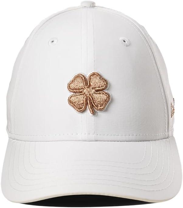 image:imageBlack Clover Womens Hollywood Adjustable Toggle Golf Baseball HatWhite Hat3d Metallic Rose Gold Clover