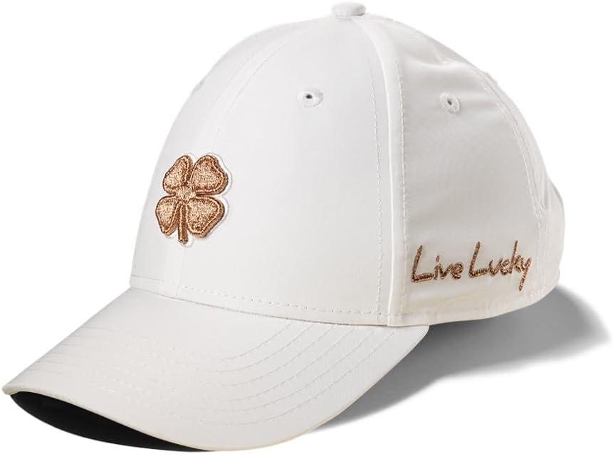 image:imageBlack Clover Womens Hollywood Adjustable Toggle Golf Baseball HatWhite Hat3d Metallic Rose Gold Clover