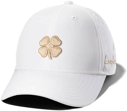 image:imageBlack Clover Womens Hollywood Adjustable Toggle Golf Baseball HatWhite Hat3d Metallic Rose Gold Clover