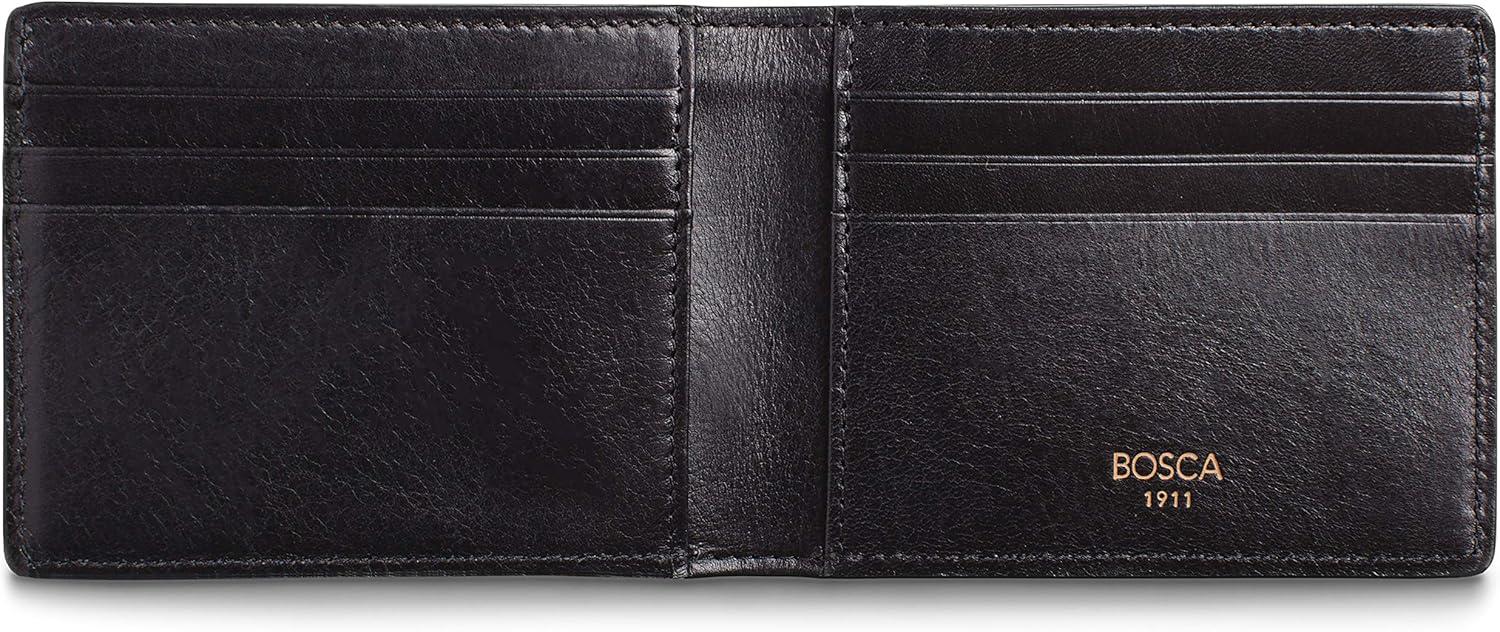 image:imageBosca Mens Wallet Dolce Leather Slim Bifold Wallet Dark BrownBlack