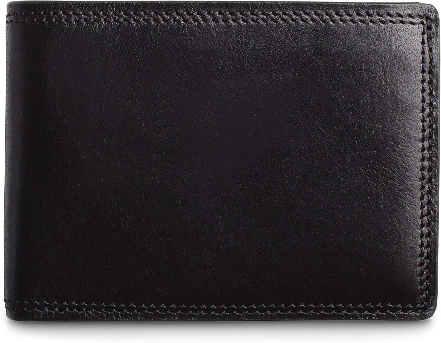 image:imageBosca Mens Wallet Dolce Leather Slim Bifold Wallet Dark BrownBlack