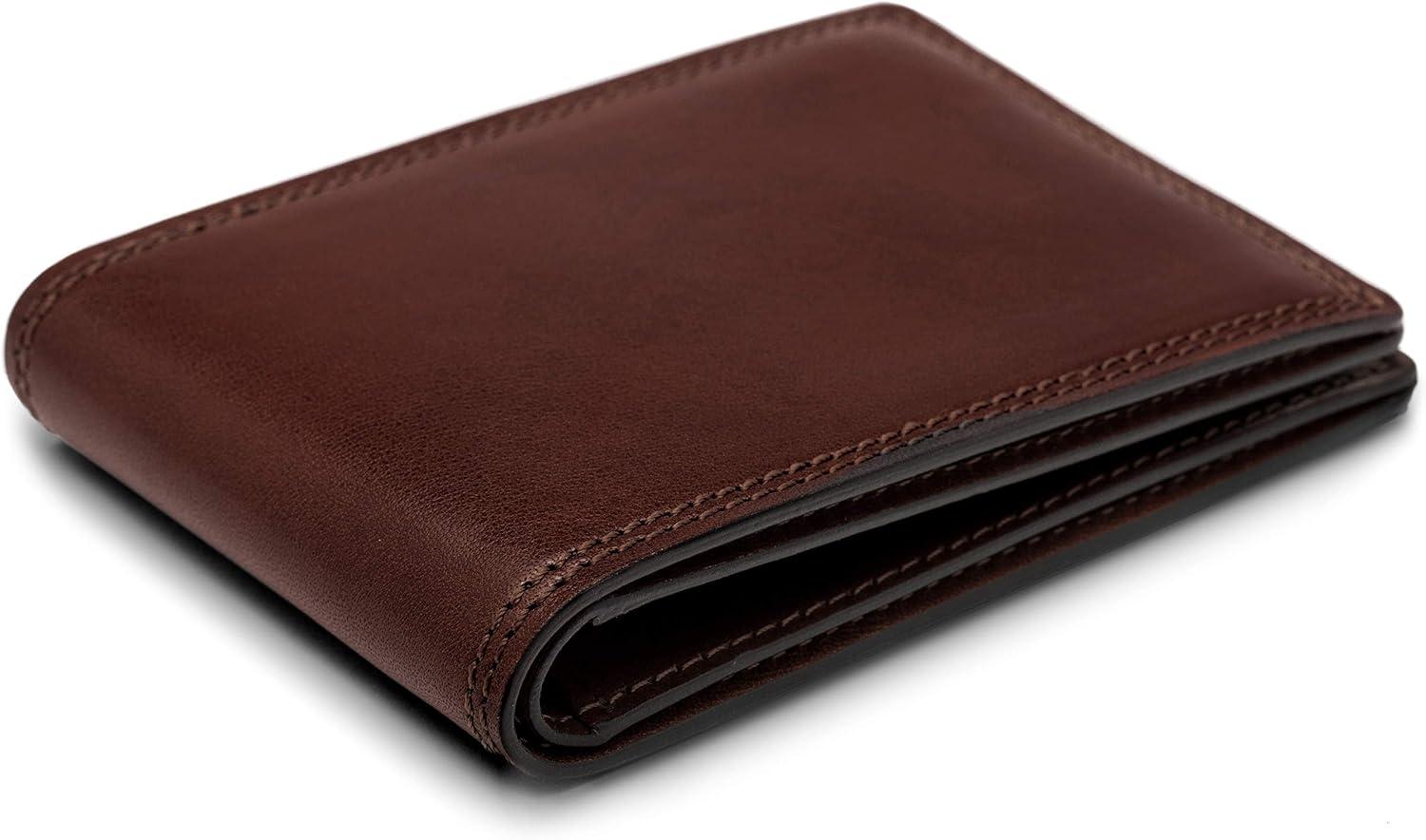 image:imageBosca Mens Wallet Dolce Leather Slim Bifold Wallet Dark BrownDark Brown