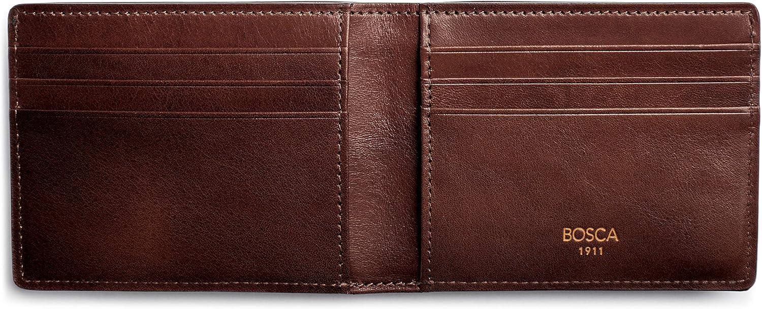 image:imageBosca Mens Wallet Dolce Leather Slim Bifold Wallet Dark BrownDark Brown