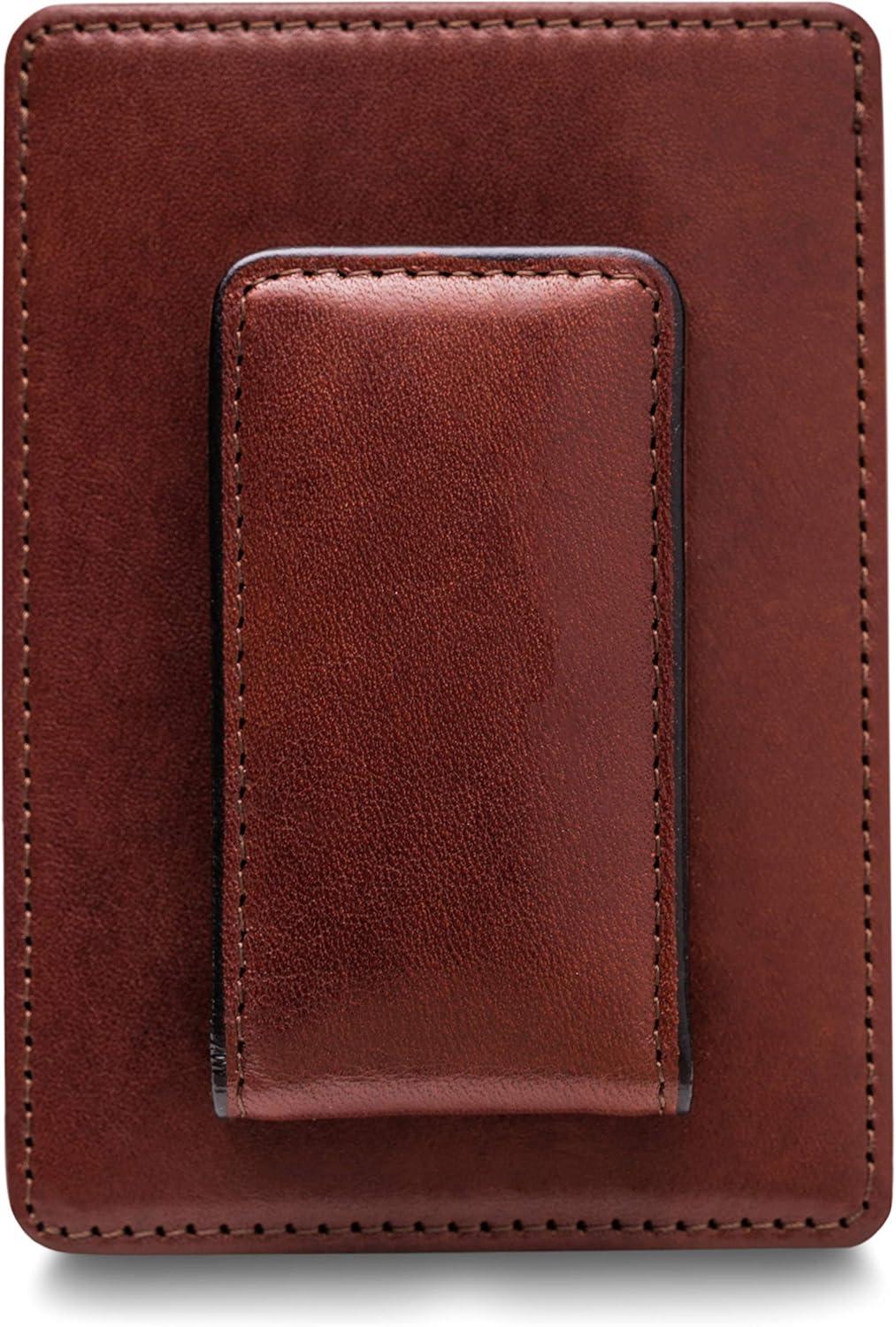 image:imageBosca Old Leather RFID Blocking Front Pocket Wallet with Magnetic Money Clip Leather Wallet for MenDark Brown