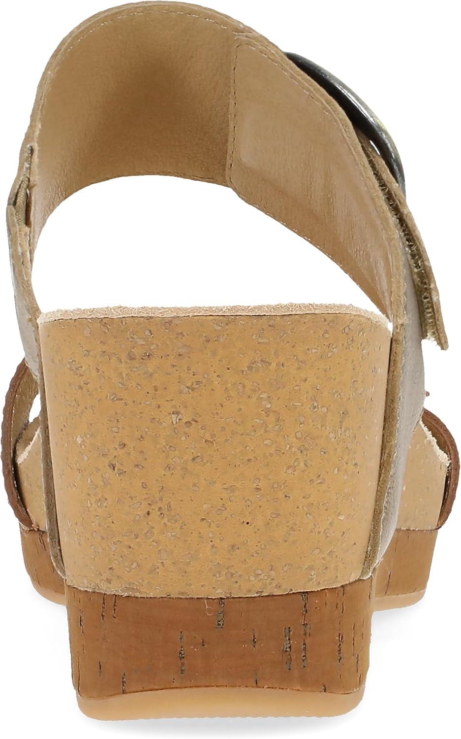 image:imageDansko Shannon SlipOn Wedge Sandal for Women CorkEVA Wedge with Arch Support Fully Adjustable StrapsVersatile Casual to Dressy FootwearGold Tan