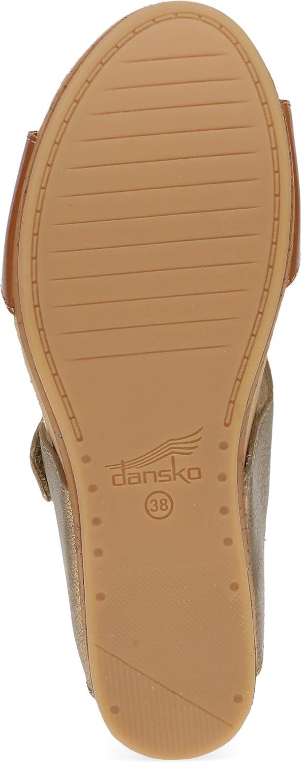 image:imageDansko Shannon SlipOn Wedge Sandal for Women CorkEVA Wedge with Arch Support Fully Adjustable StrapsVersatile Casual to Dressy FootwearGold Tan