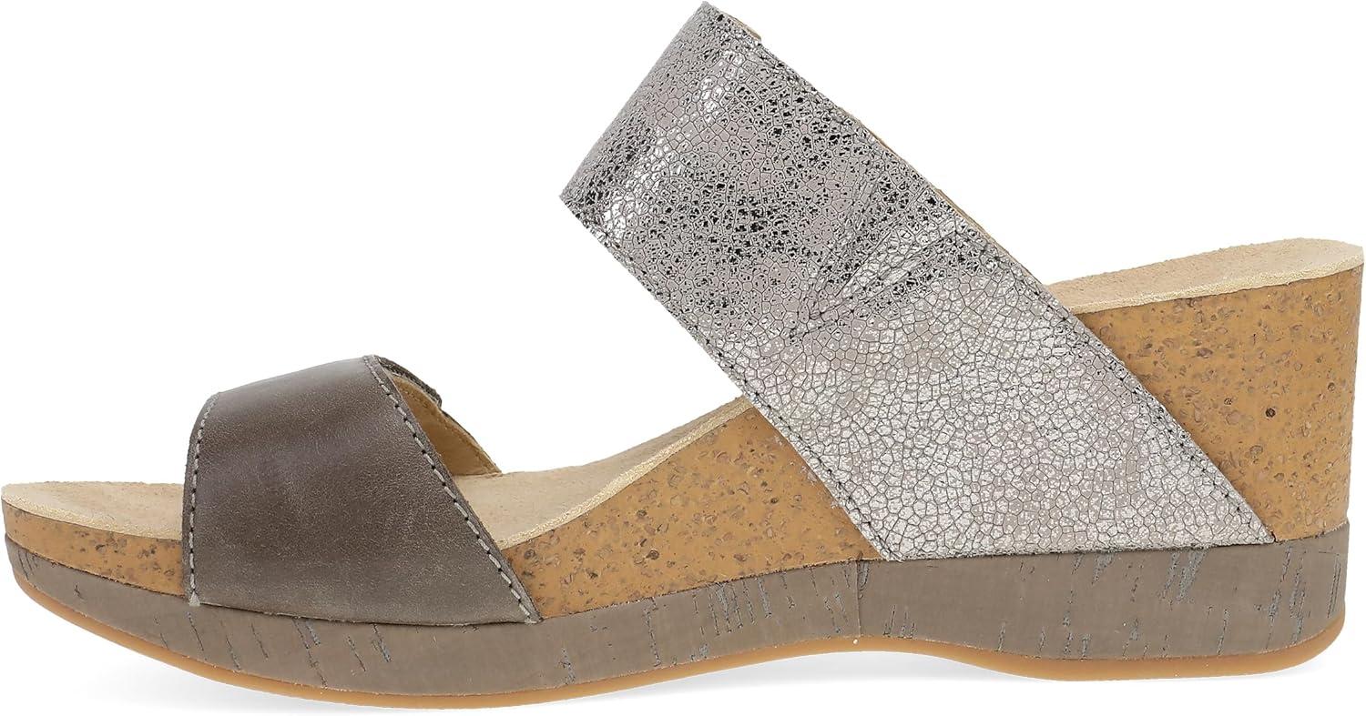 image:imageDansko Shannon SlipOn Wedge Sandal for Women CorkEVA Wedge with Arch Support Fully Adjustable StrapsVersatile Casual to Dressy FootwearPewterTaupe