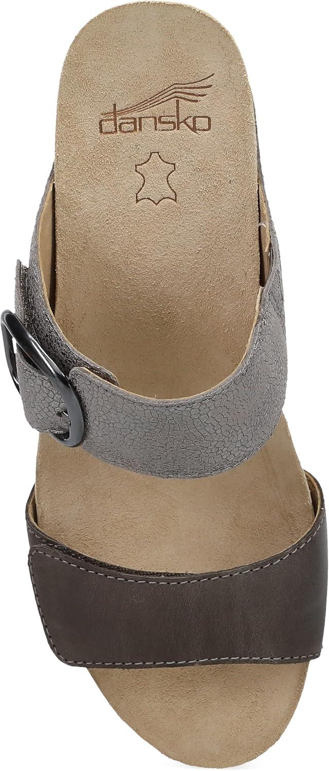 image:imageDansko Shannon SlipOn Wedge Sandal for Women CorkEVA Wedge with Arch Support Fully Adjustable StrapsVersatile Casual to Dressy FootwearPewterTaupe