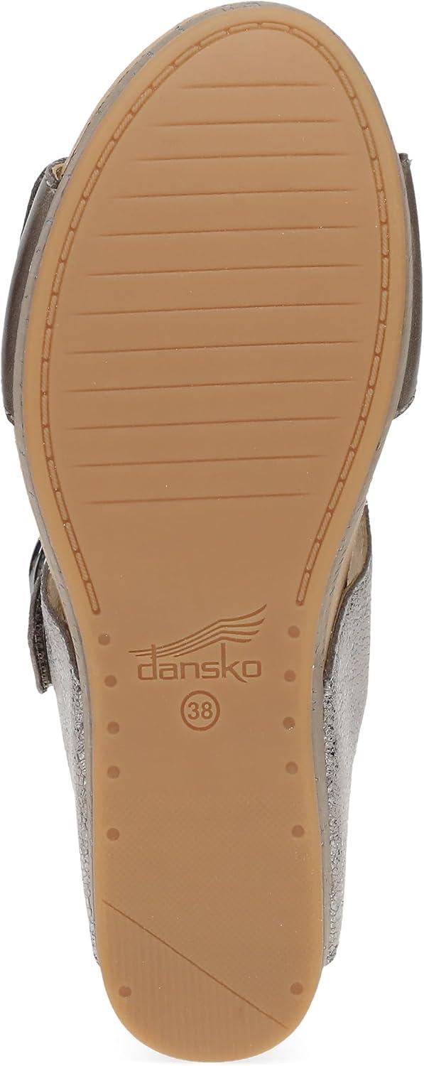 image:imageDansko Shannon SlipOn Wedge Sandal for Women CorkEVA Wedge with Arch Support Fully Adjustable StrapsVersatile Casual to Dressy FootwearPewterTaupe