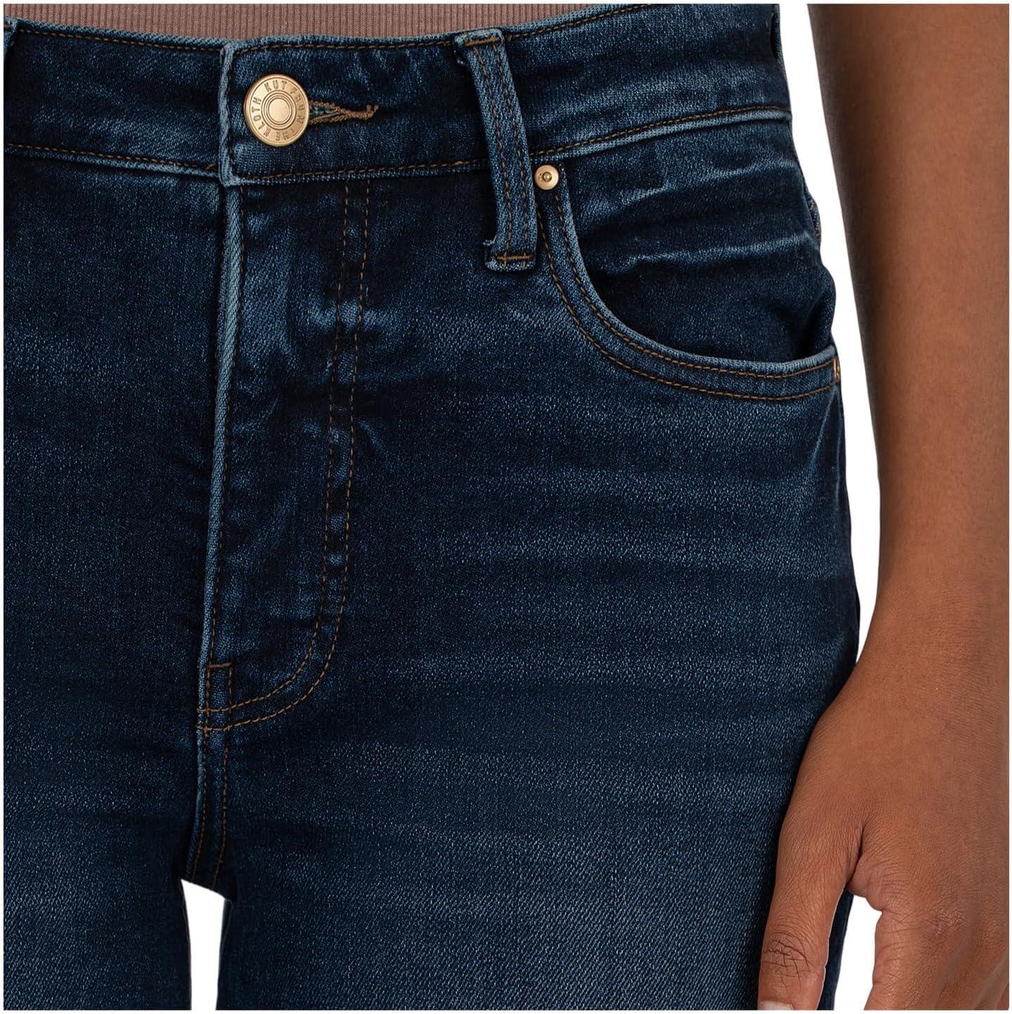 image:imageKUT from The Kloth Womens Fay High Rise Fab Ab Straight Legroll Up Raw HemUnequalled