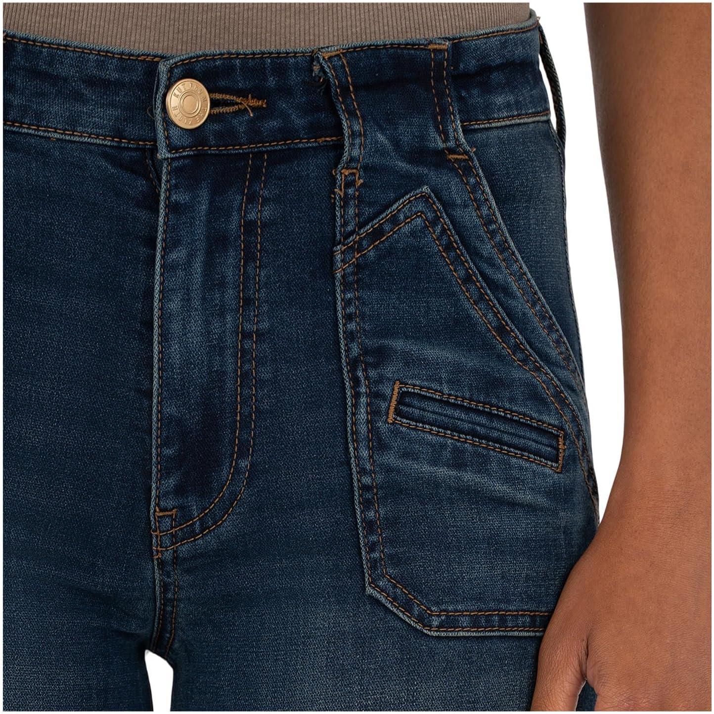 image:imageKUT from The Kloth Womens Meg HighRise Porck Chop Front Pockets Wide Leg Raw HemAdvantaged