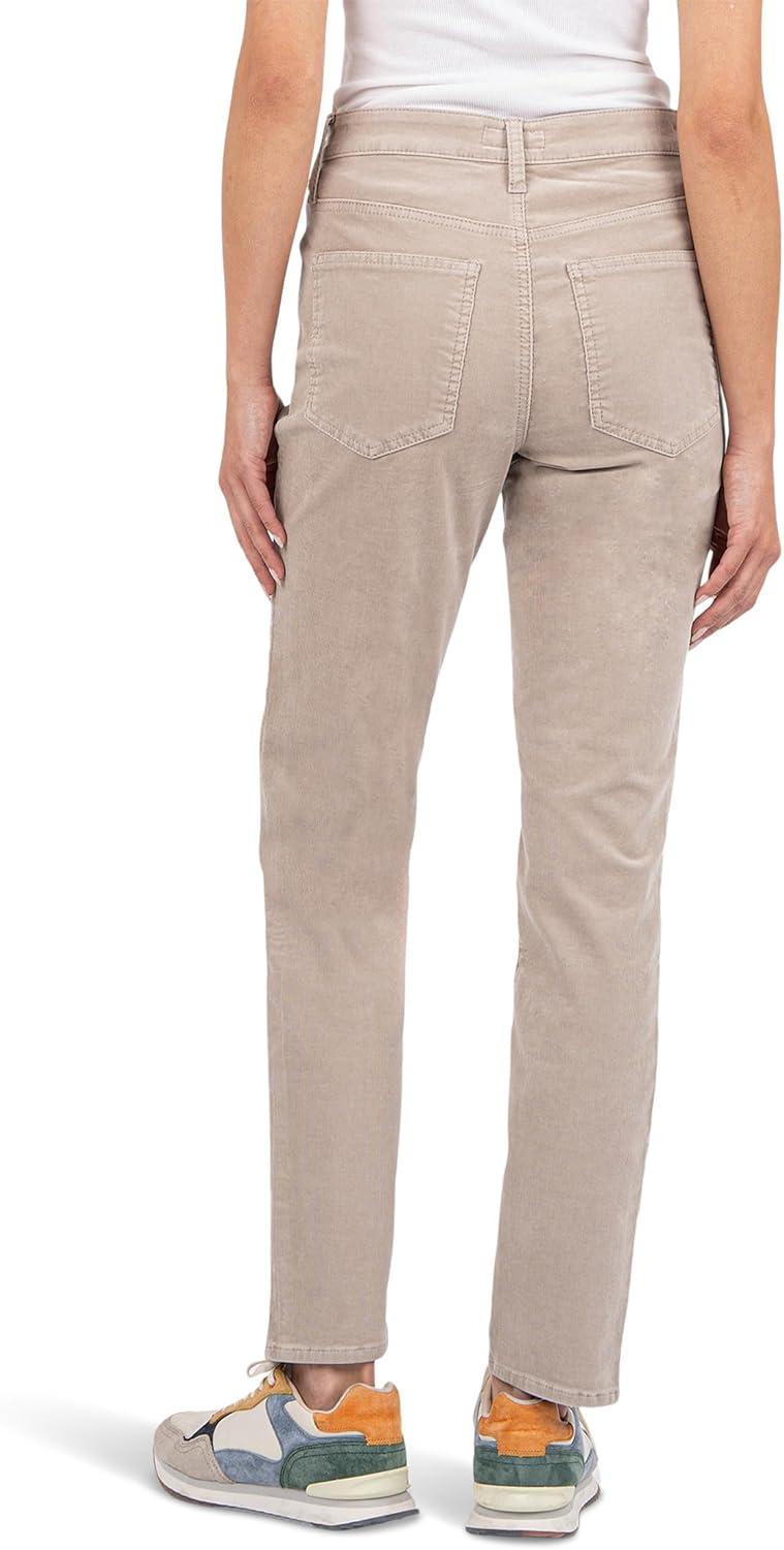 image:imageKUT from The Kloth Womens Rachael Corduroy High Rise Fab Ab Mom Regular HemLong in RosemarySand