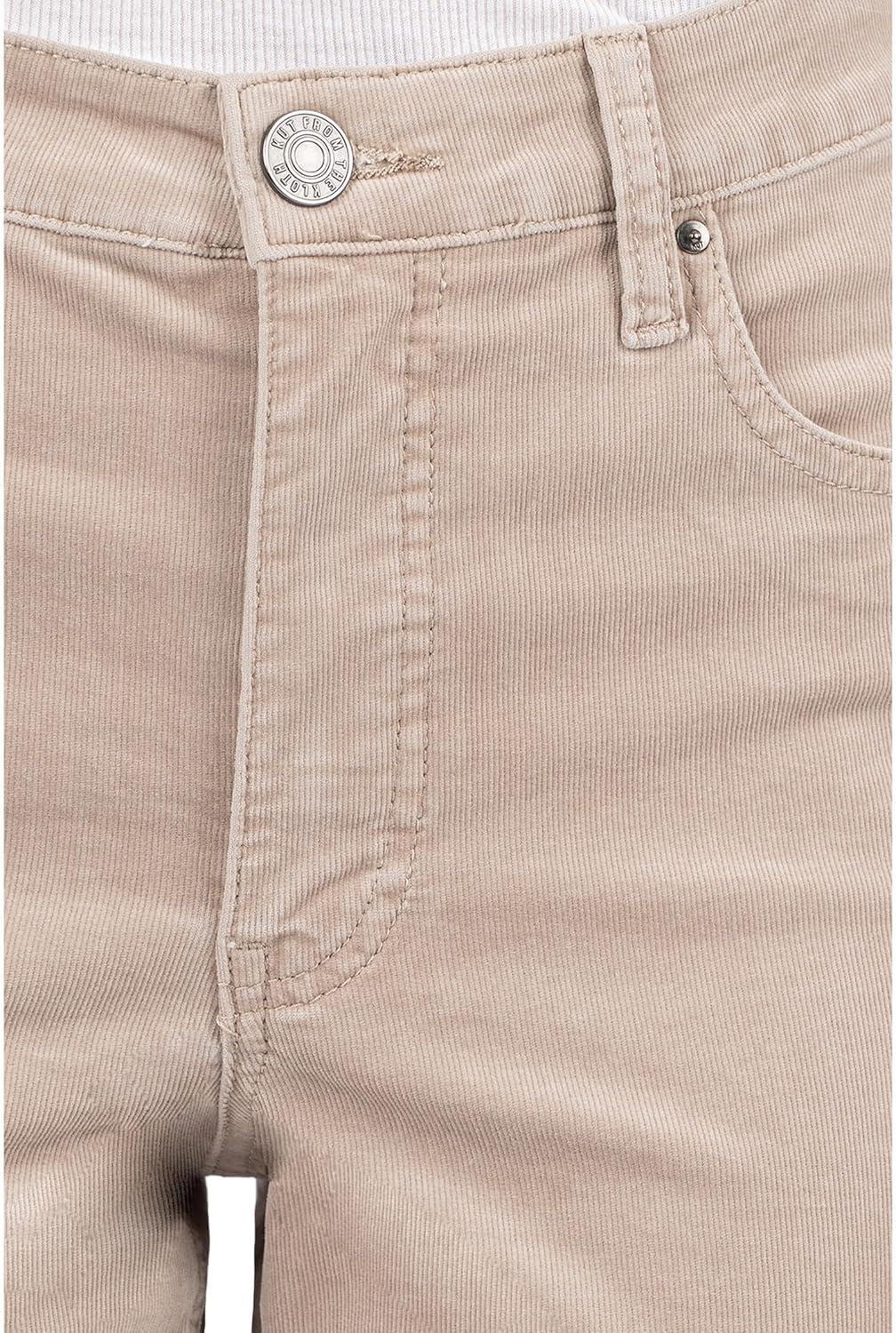 image:imageKUT from The Kloth Womens Rachael Corduroy High Rise Fab Ab Mom Regular HemLong in RosemarySand