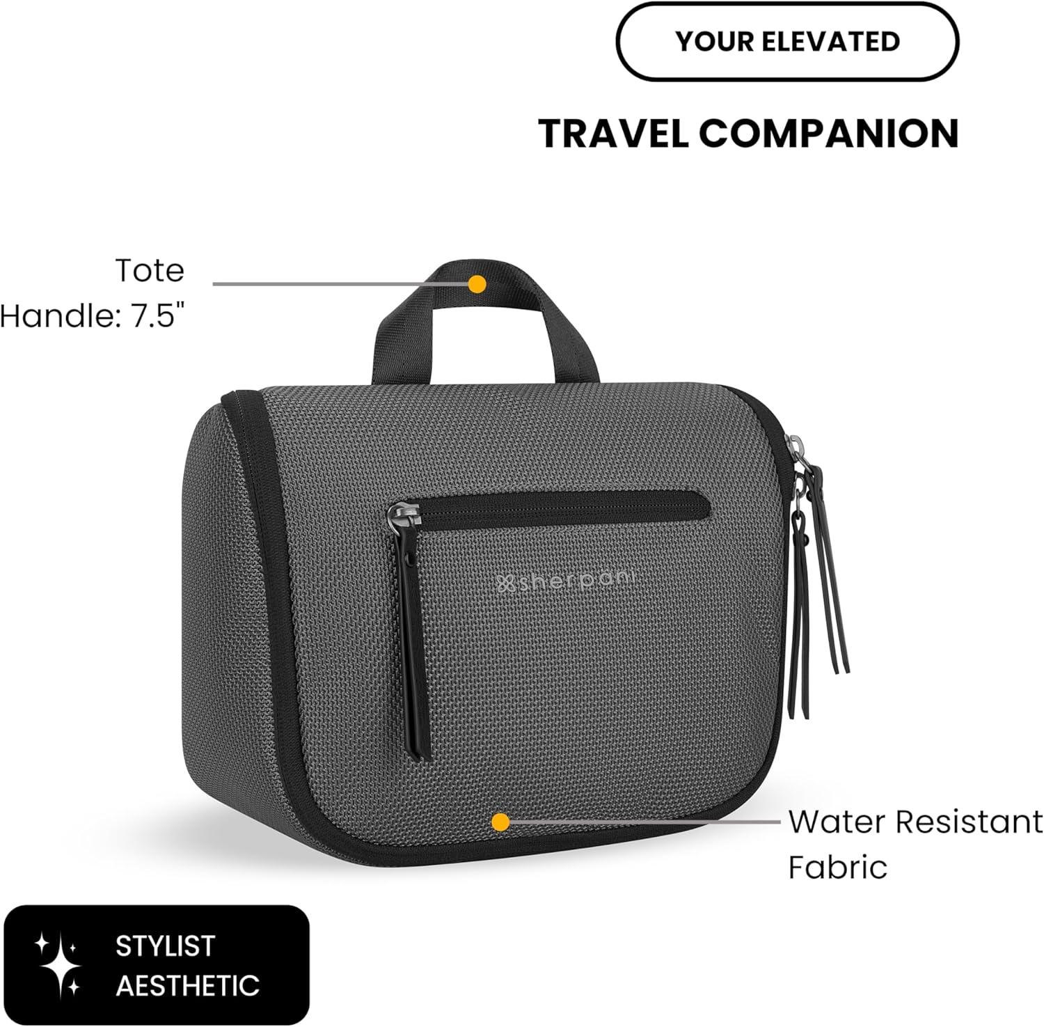 image:imageSherpani CoPilot Travel Toiletry Bag Hanging Cosmetic Organizer Water Resistant Makeup Bag Shower Dopp Kit Essentials Toiletries for Women Travel Gift SakuraGranite Signature