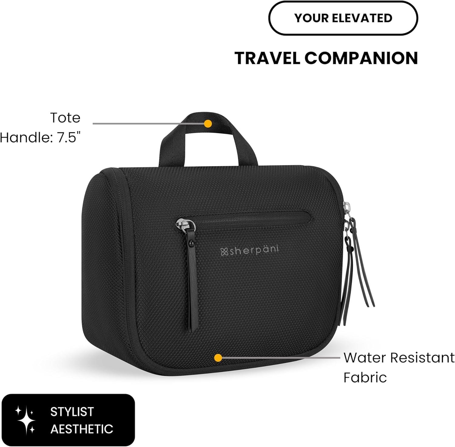 image:imageSherpani CoPilot Travel Toiletry Bag Hanging Cosmetic Organizer Water Resistant Makeup Bag Shower Dopp Kit Essentials Toiletries for Women Travel Gift SakuraCarbon Signature