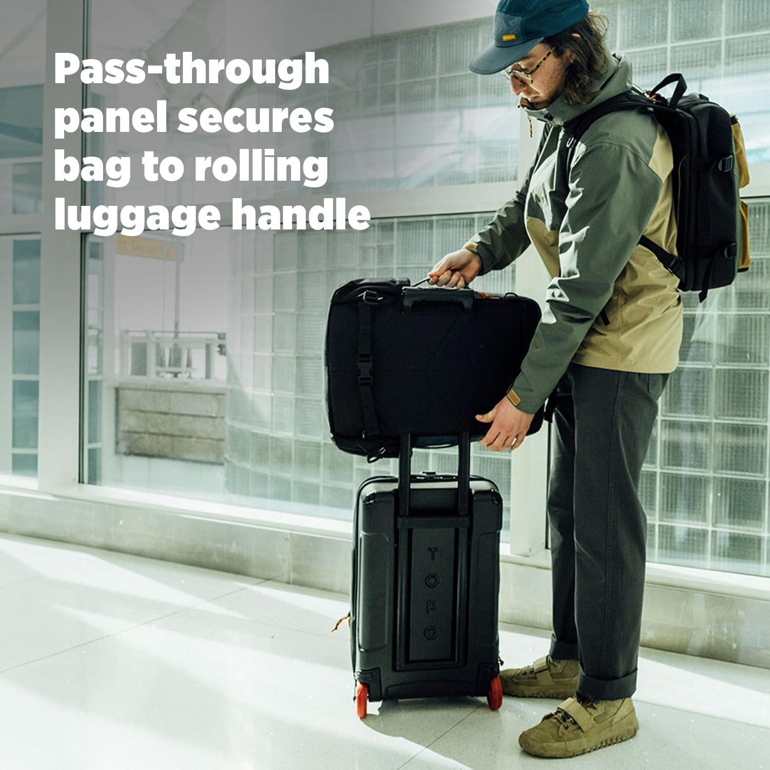 image:imageTopo Designs Global Travel Bag 3040 Liter Carryon Compliant Versatile Pack 3 Carry Options External Laptop Sleeve EcoFriendly 30L Apex Pond BlueBlack