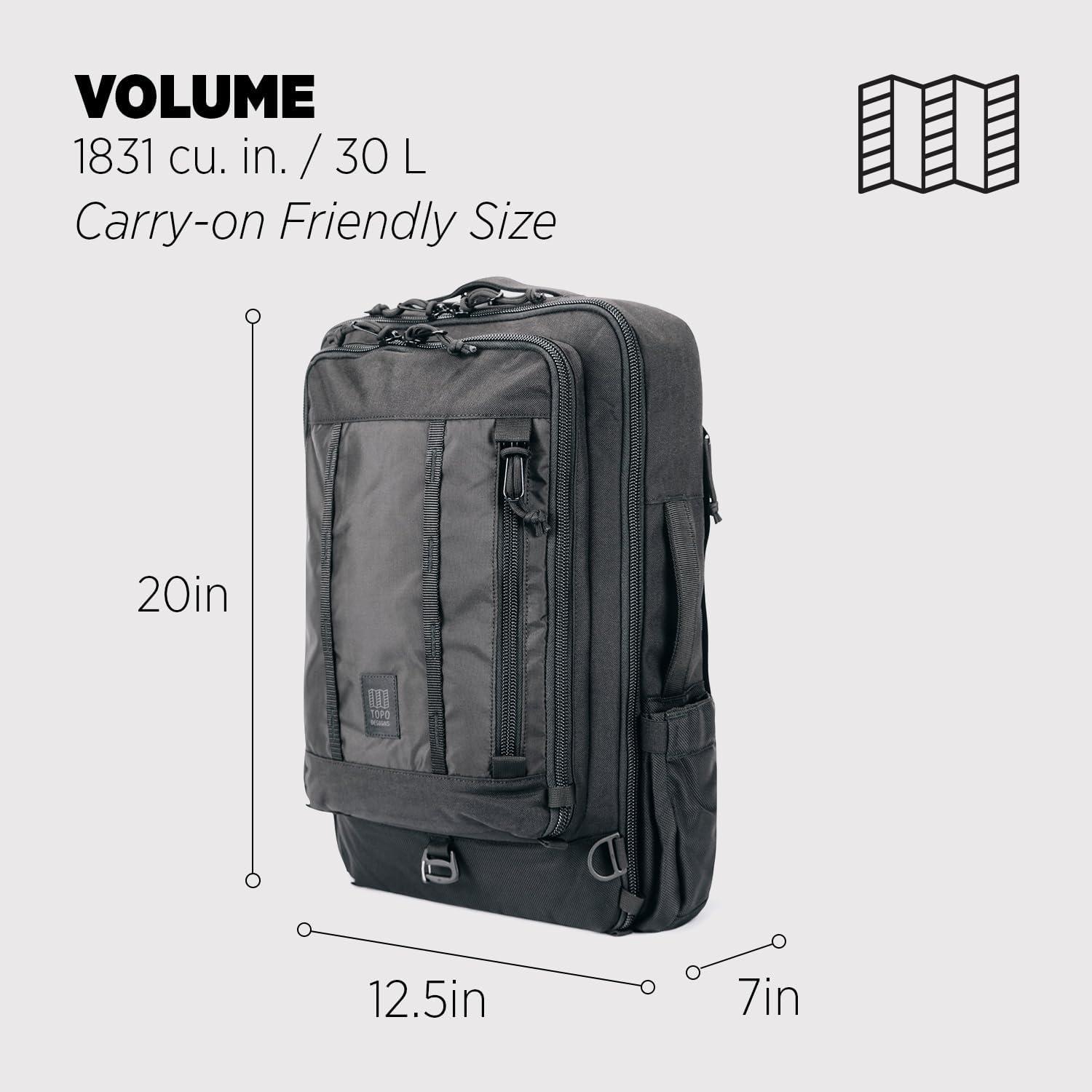image:imageTopo Designs Global Travel Bag 3040 Liter Carryon Compliant Versatile Pack 3 Carry Options External Laptop Sleeve EcoFriendly 30L Apex Pond BlueBlack