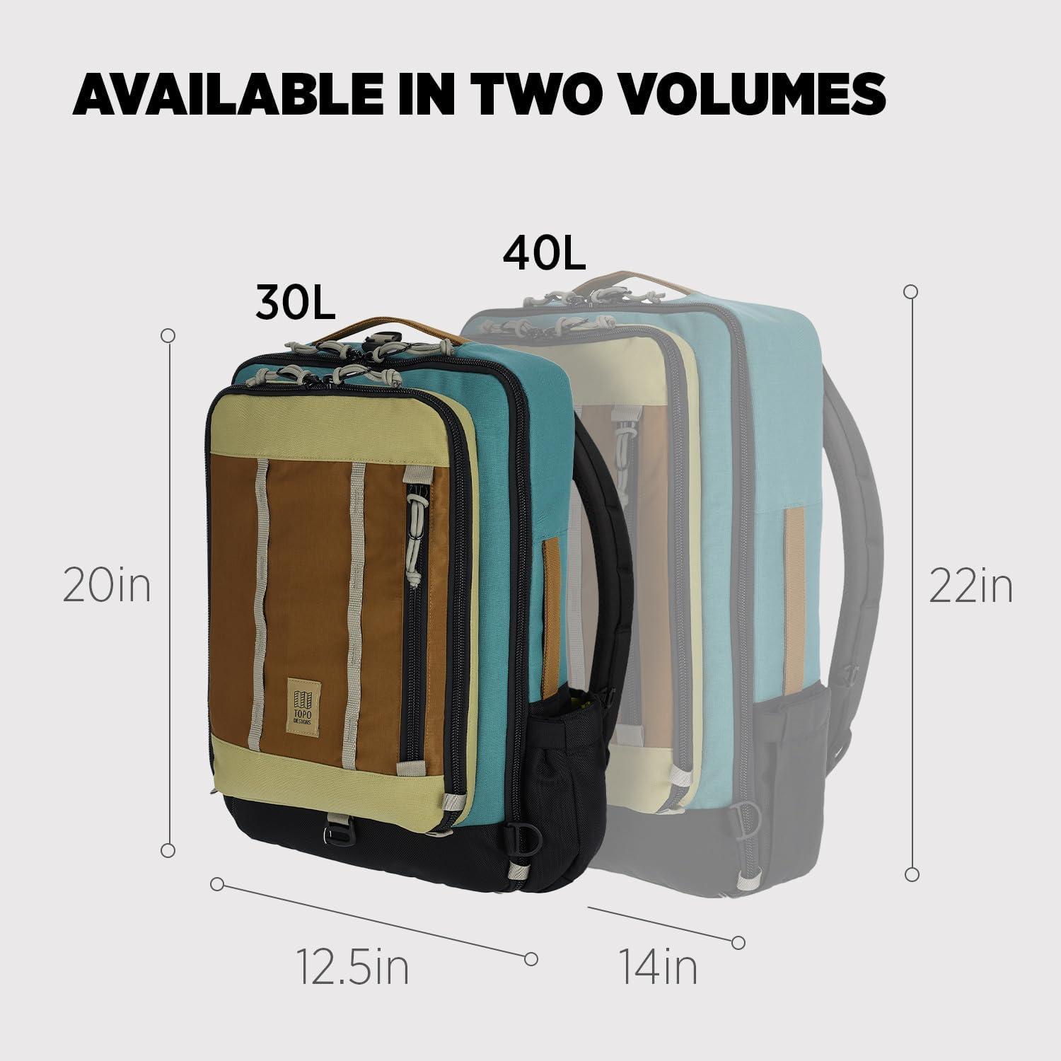 image:imageTopo Designs Global Travel Bag 3040 Liter Carryon Compliant Versatile Pack 3 Carry Options External Laptop Sleeve EcoFriendly 30L Apex Pond BlueCaribbeanDark Khaki