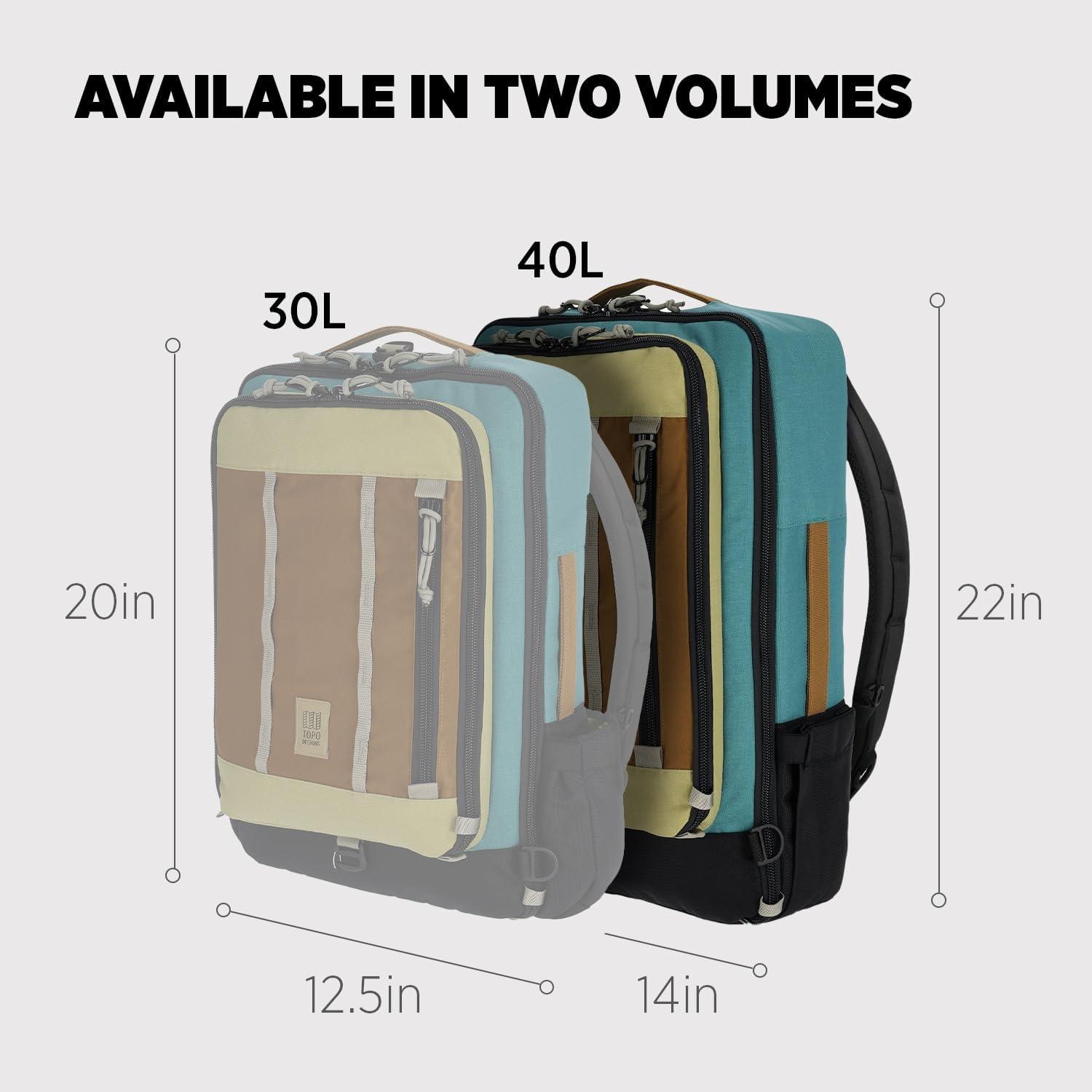 image:imageTopo Designs Global Travel Bag 3040 Liter Carryon Compliant Versatile Pack 3 Carry Options External Laptop Sleeve EcoFriendly 30L Apex Pond BlueCaribbeanDark Khaki
