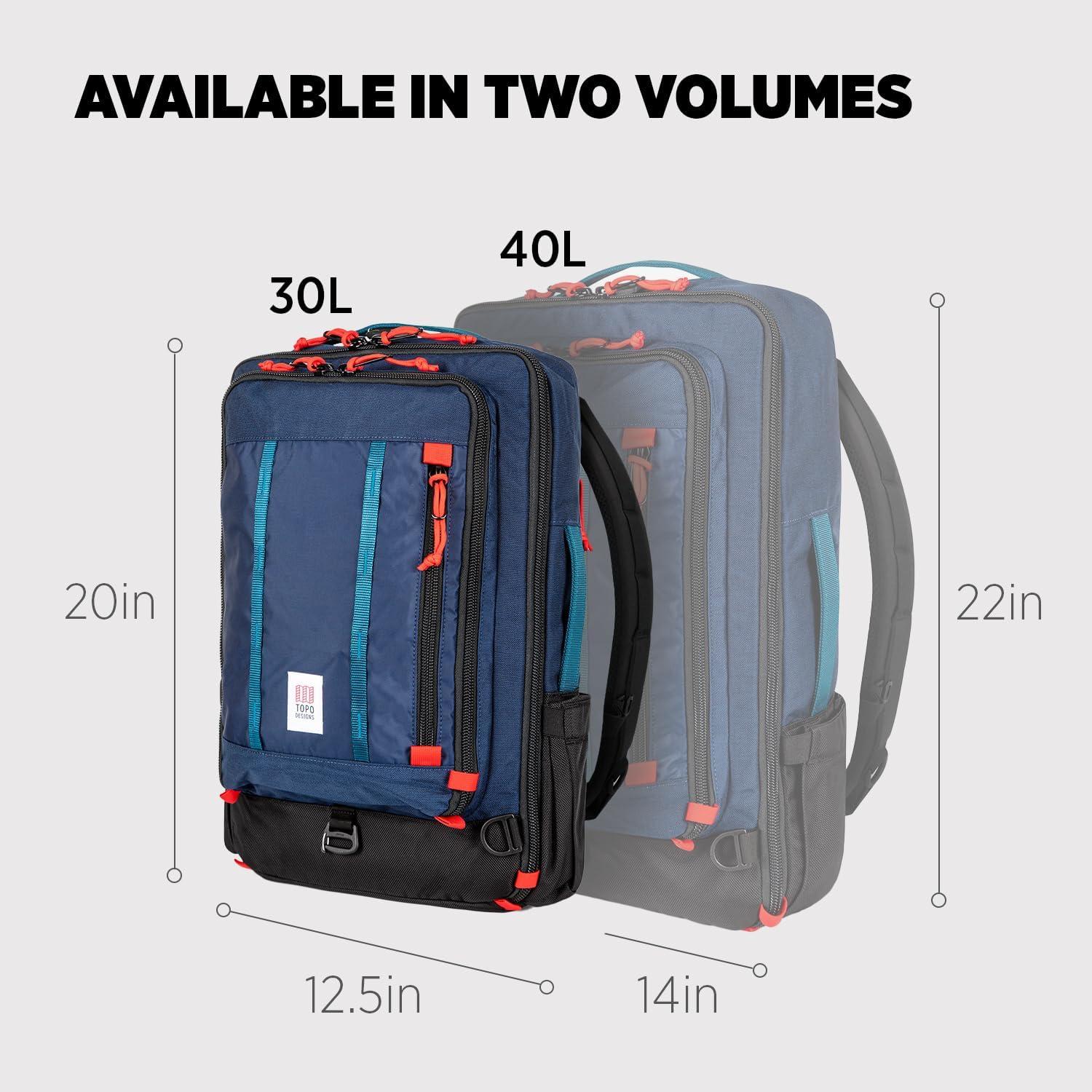 image:imageTopo Designs Global Travel Bag 3040 Liter Carryon Compliant Versatile Pack 3 Carry Options External Laptop Sleeve EcoFriendly 30L Apex Pond BlueNavy