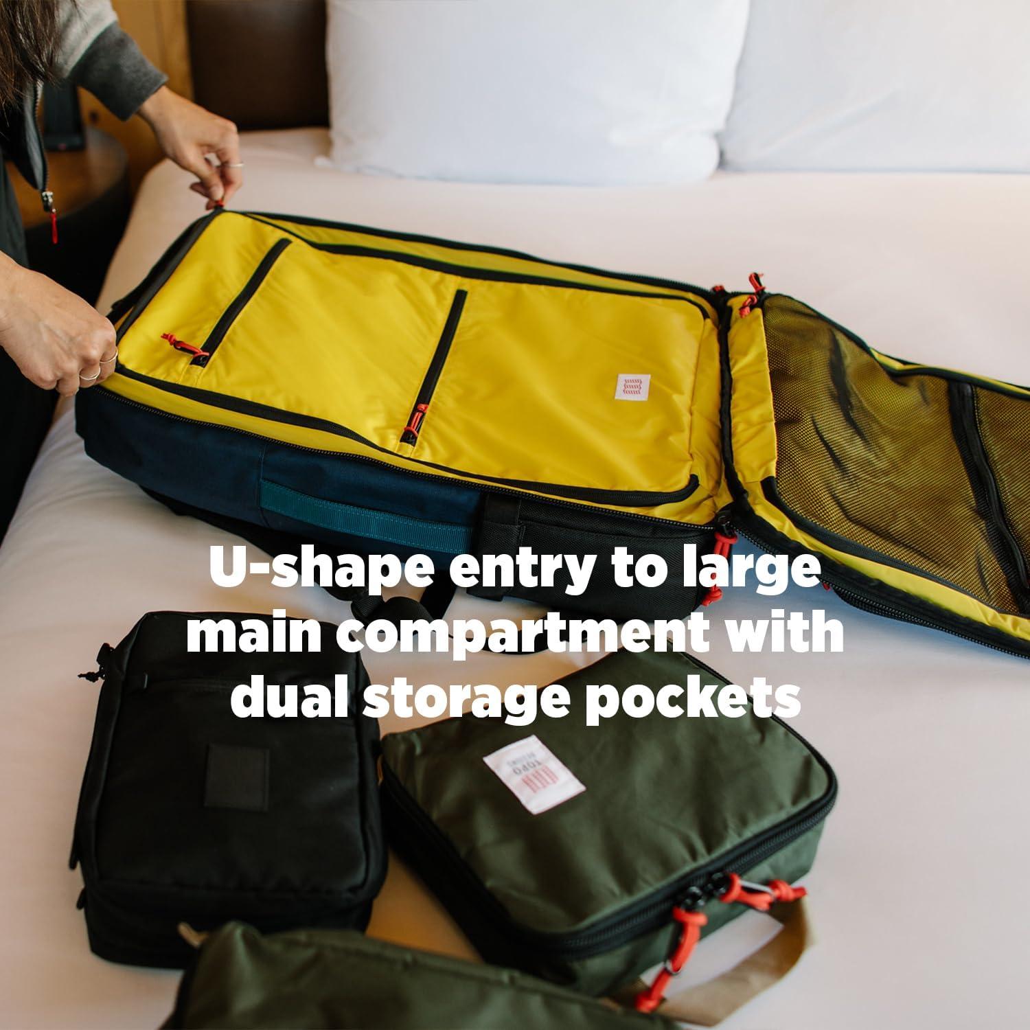 image:imageTopo Designs Global Travel Bag 3040 Liter Carryon Compliant Versatile Pack 3 Carry Options External Laptop Sleeve EcoFriendly 30L Apex Pond BlueNavy